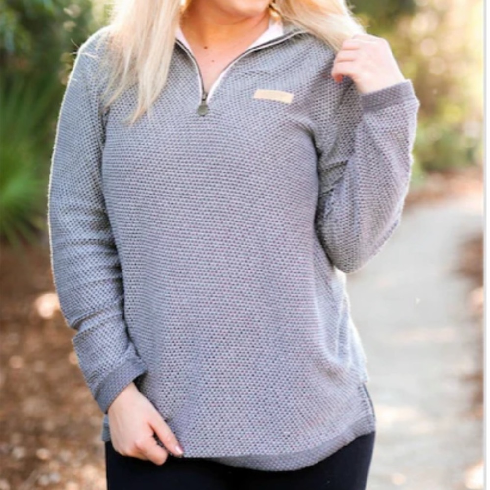 JLB Boyfriend Pullover (Grey/Charcoal) - Long Sleeve 1/4 Zip